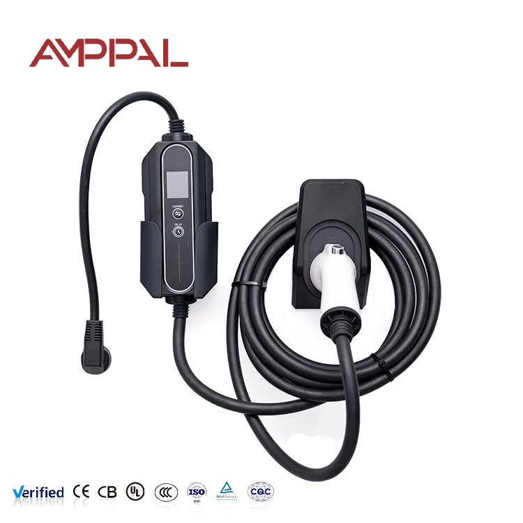 11kW Portable AC EV Charger with Acrylic Design for Travel and Home Charging